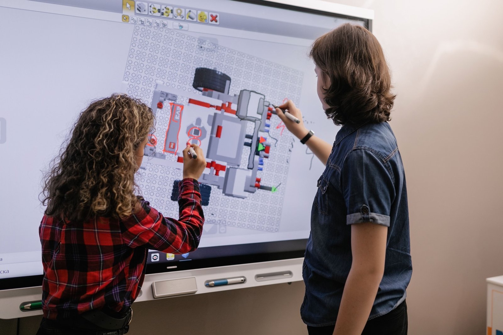Students collaborating on a robotics project
